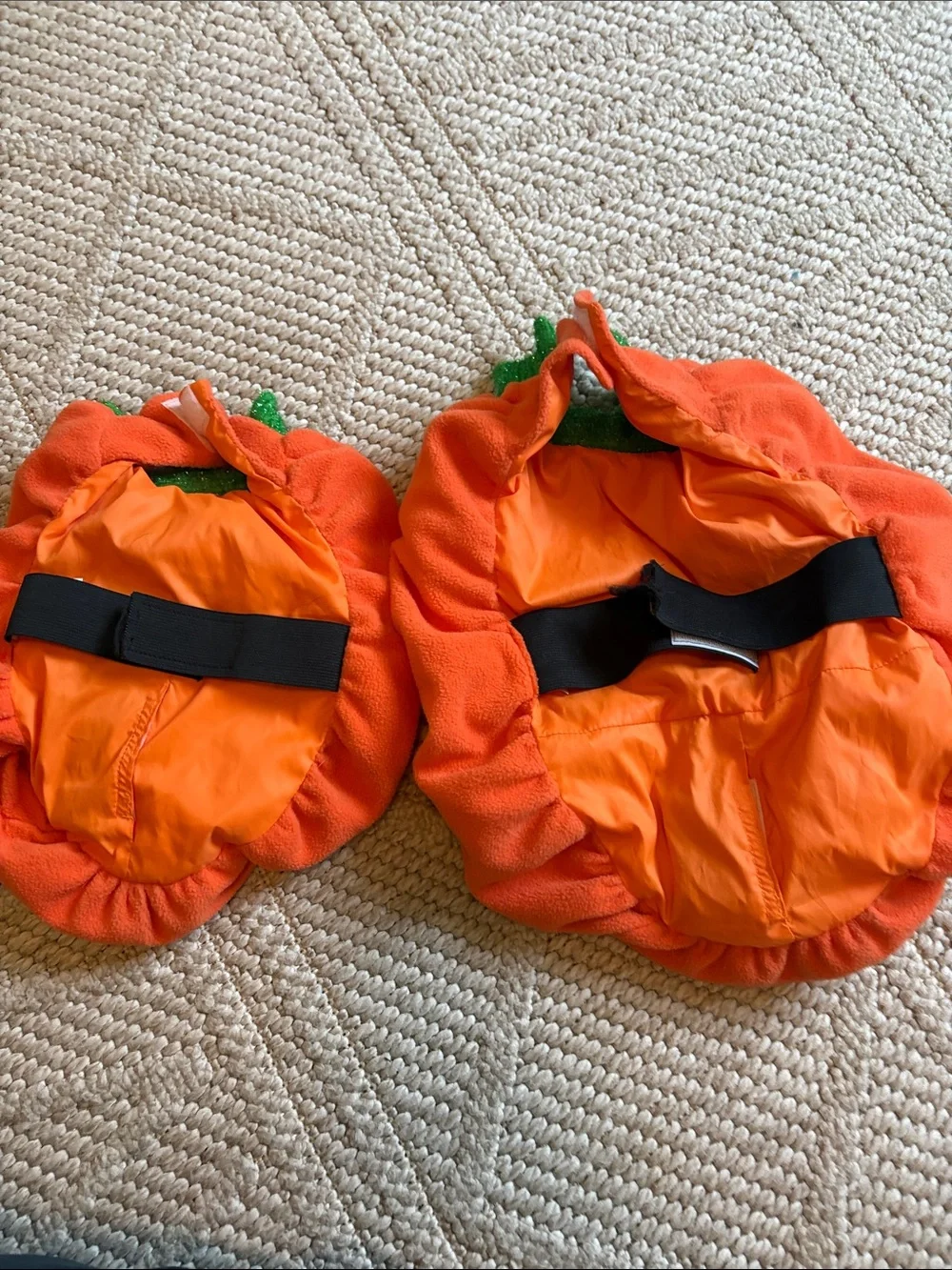 Set of Orange dog Pumpkin Jack-O'-Lantern Costumes small and medium lights up